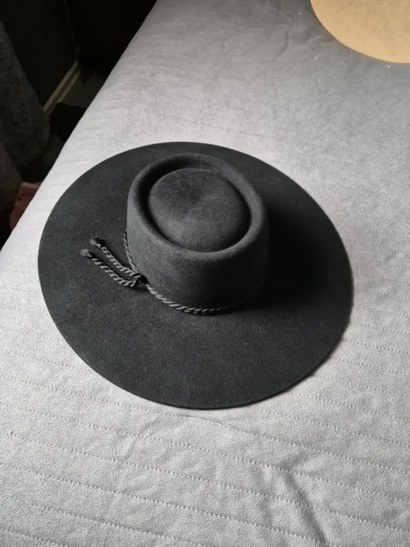 Sombrero huaso ala ancha negro estilo tradicional - 3