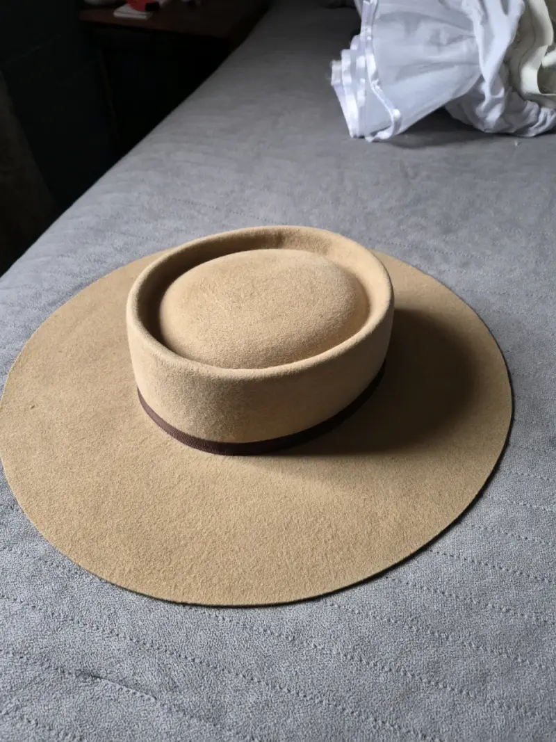 Sombrero huaso ala ancha color beige - 3