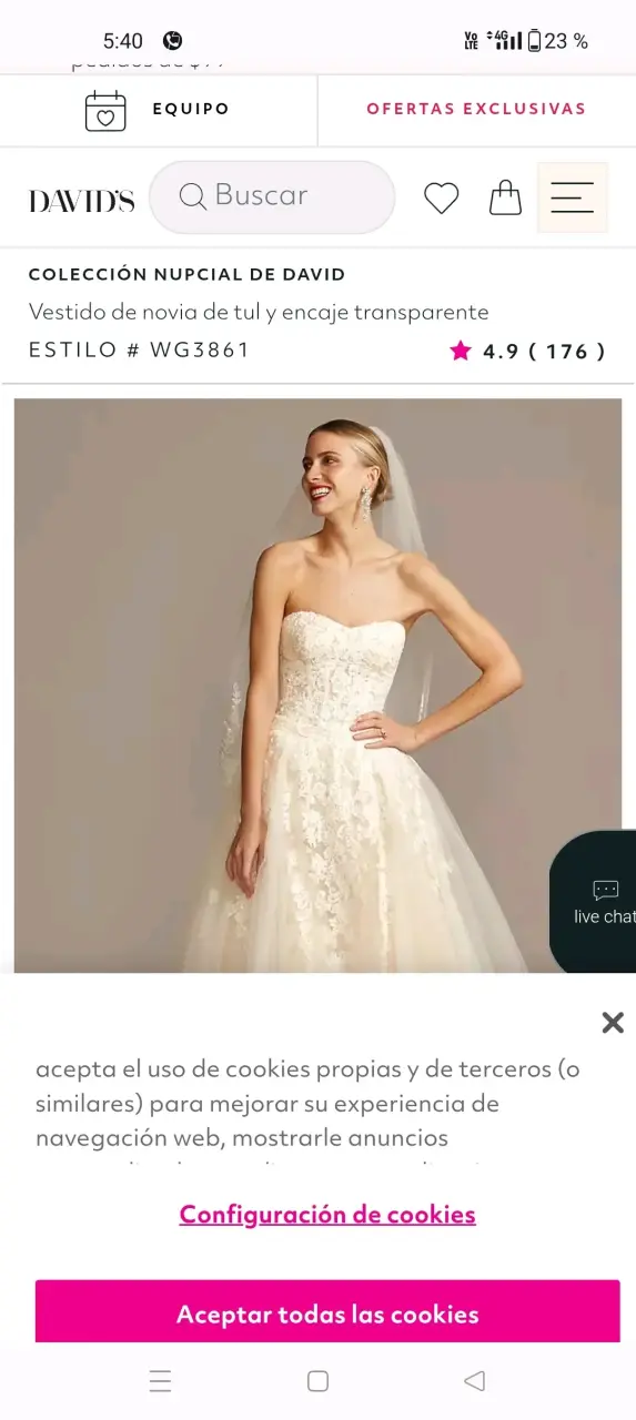 Vestido de novia de tul y encaje transparente - 2