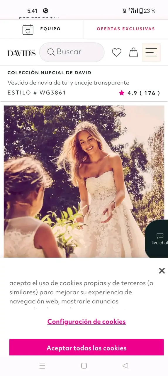 Vestido de novia de tul y encaje transparente - 3