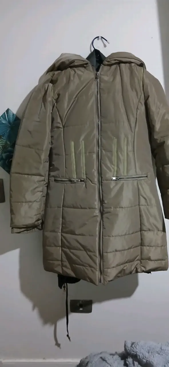 Parca para lluviaacolchado con capucha color beige - 2