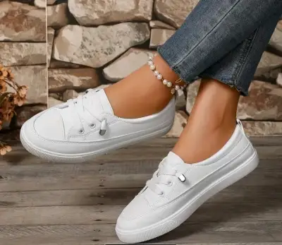 Zapatillas blancas casuales de mujer 39 y 40 - miniatura 2