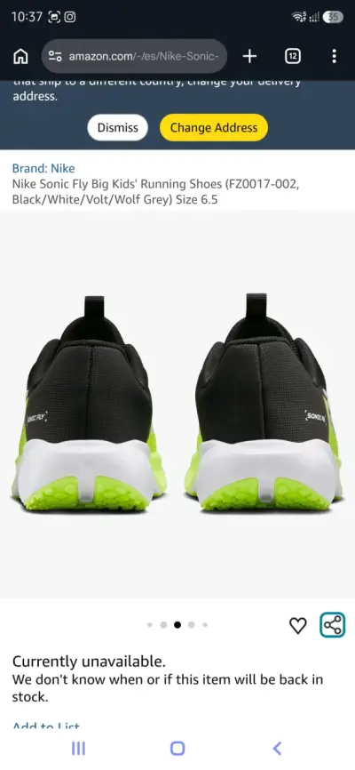 Zapatillas Nike Sonic Fly T37.5 - miniatura 3