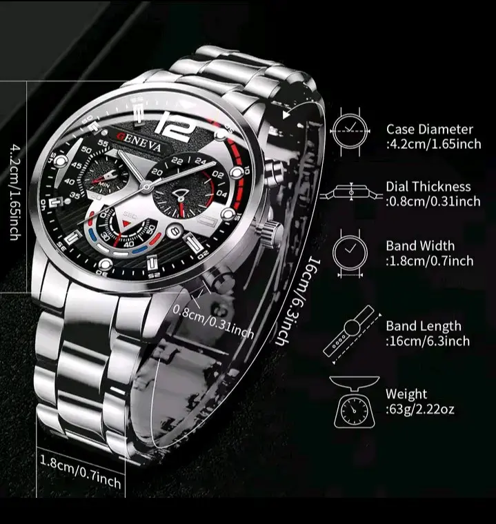 Reloj de Pulsera Geneva Acero Inoxidable - 4