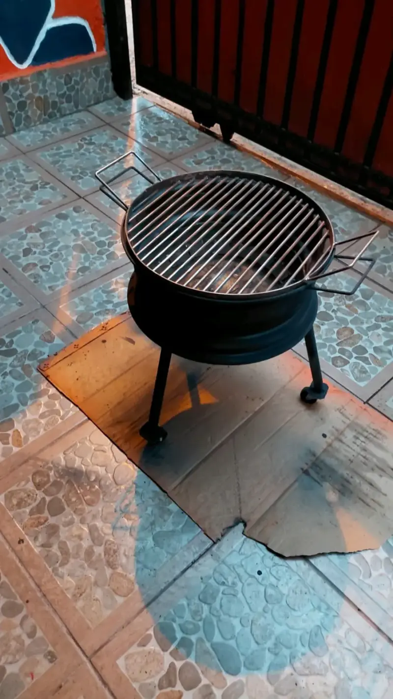 Brasero parrilla artesanal con ruedas - 2