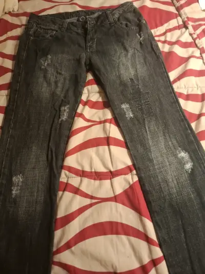 Jeans negros para mujer talla 38, marca IO - miniatura 2