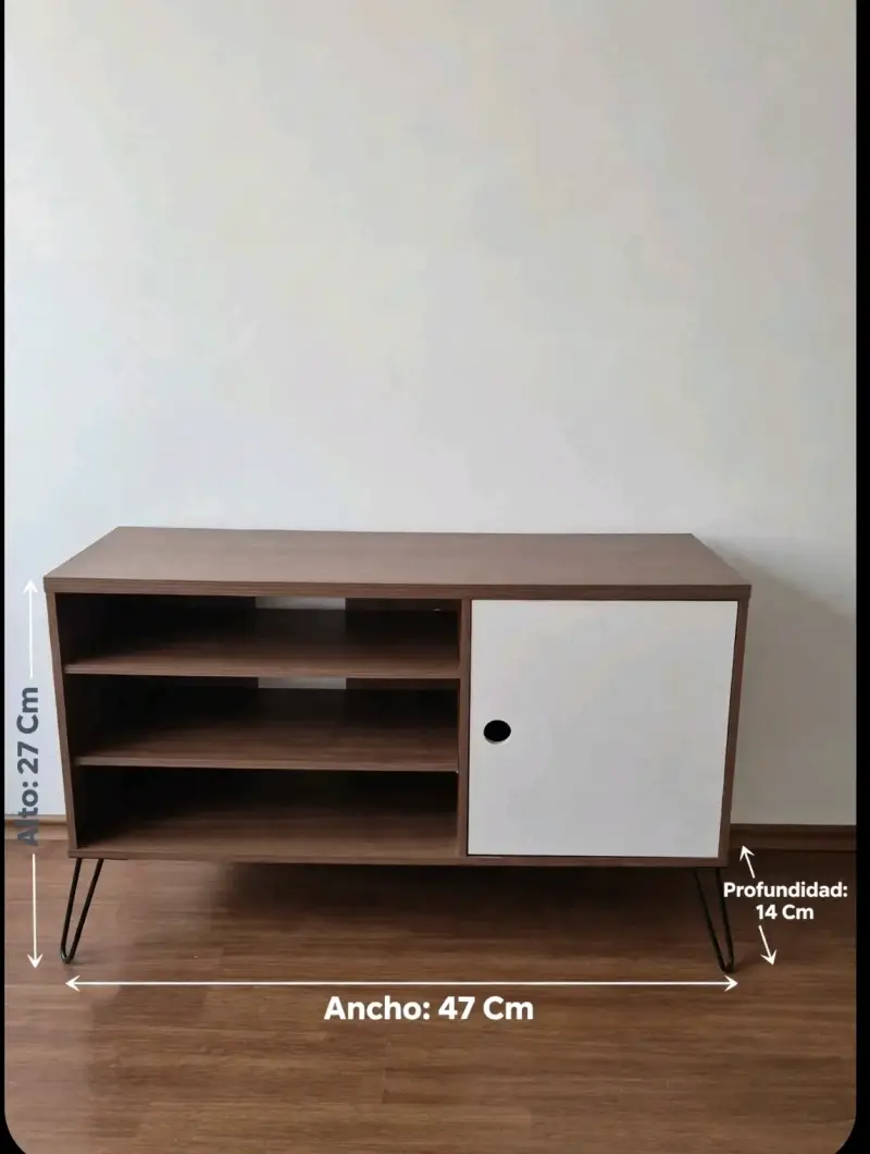 Mueble de TV moderno con estantes y puerta - 3