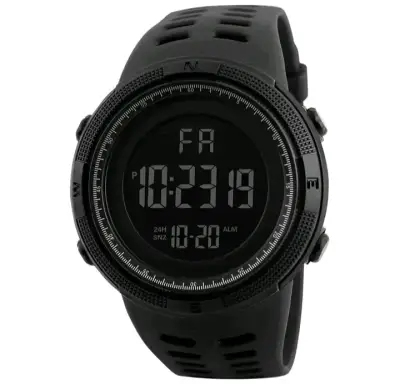 Reloj digital deportivo negro resistente al agua - miniatura 1