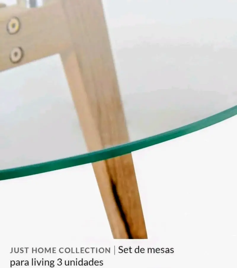 Set de Mesas de Vidrio y Madera para Living - 3