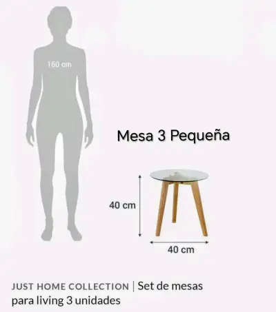 Set de Mesas de Vidrio y Madera para Living - miniatura 4