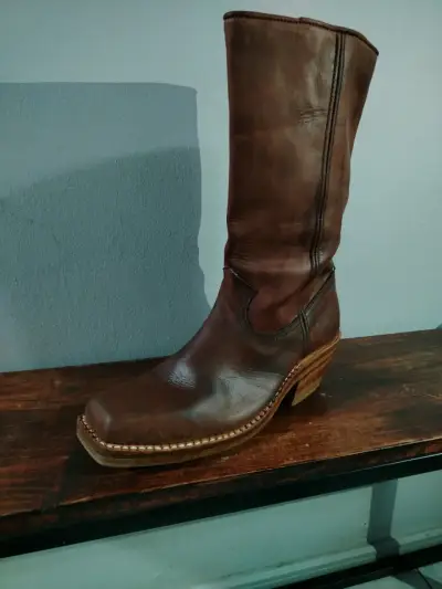 Botas de cuero marrón hombre - miniatura 3