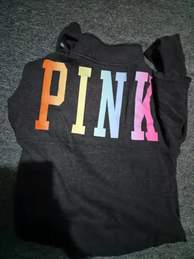 Polerón gris con cierre Love Pink - miniatura 2