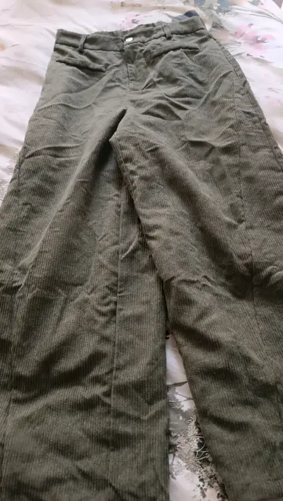 Pantalones de pana verde olivo Shein para mujer - miniatura 3