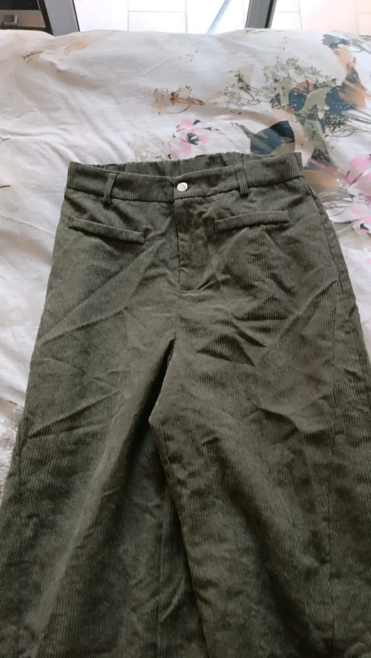 Pantalones de pana verde olivo Shein para mujer - 6