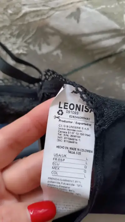 Bralette negro de encaje Leonisa talla S - miniatura 3