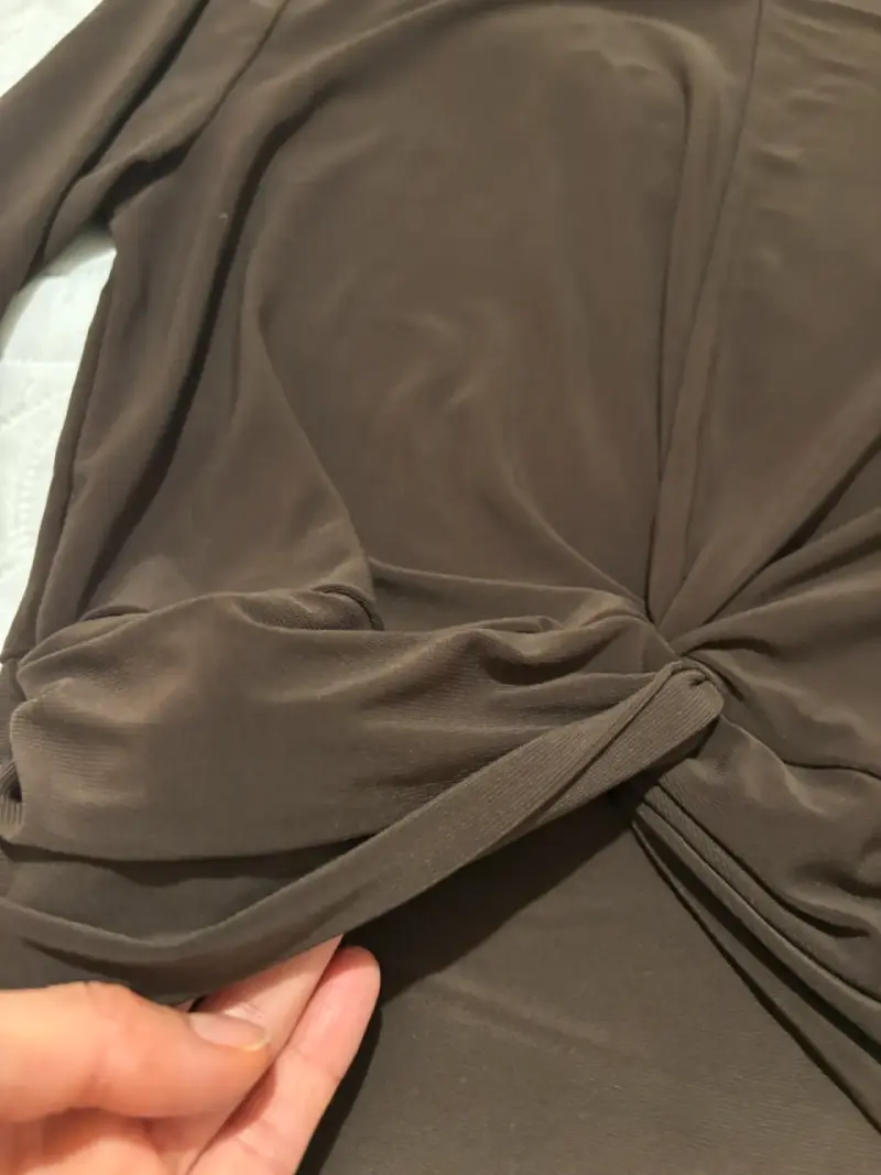 Polera Zara S-M manga café larga Fiesta - 2