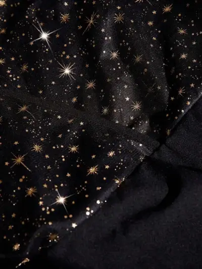Enterito negro con mangas transparentes y diseño de estrellas - miniatura 4