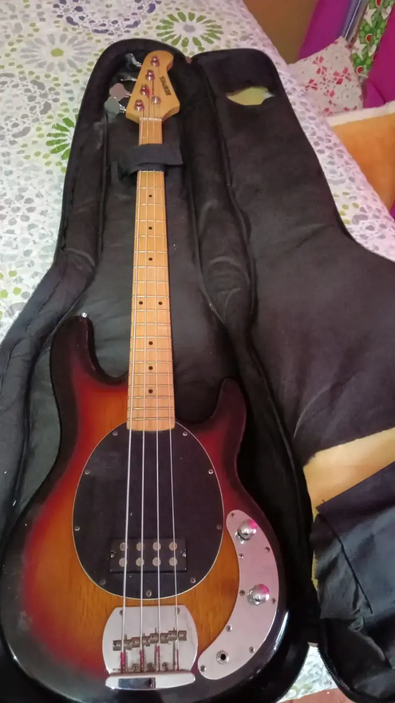 Bajo eléctrico con funda y acabado sunburst - 3