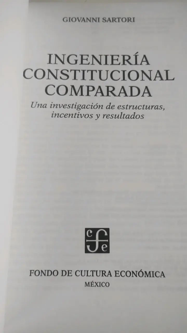 Libro Ingeniería Constitucional Comparada de Giovanni Sartori - 2