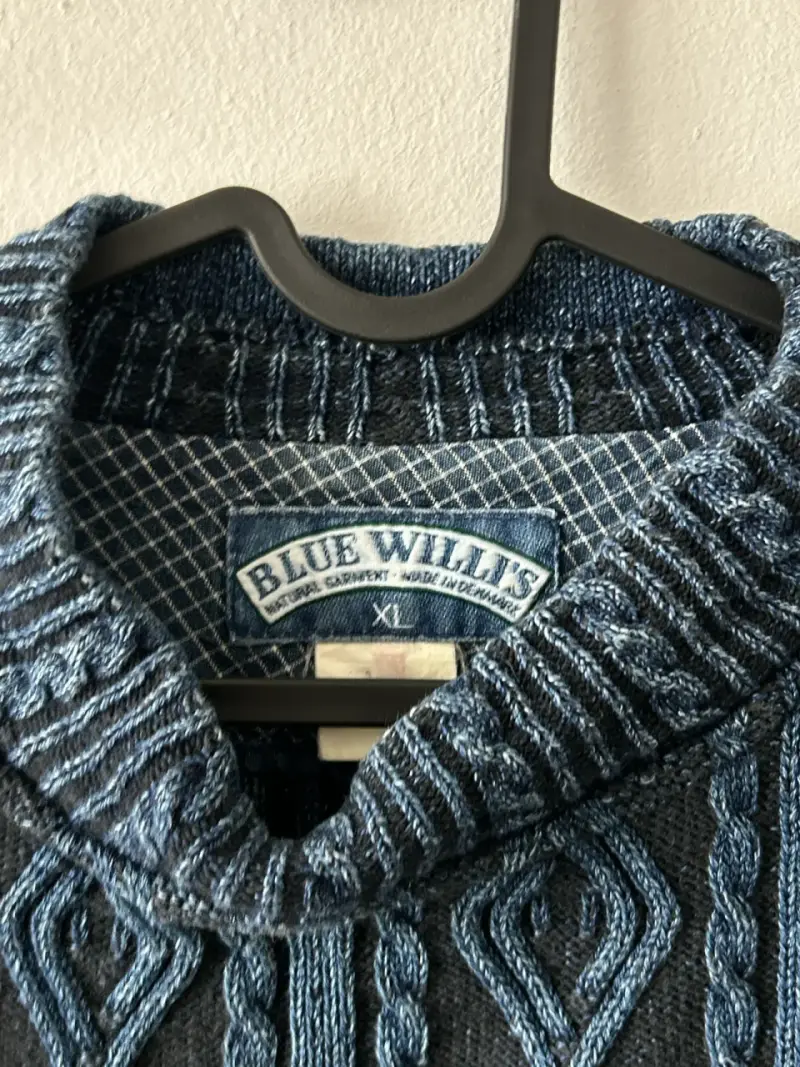 Suéter de lana azul con diseño trenzado Blue Willis - 2