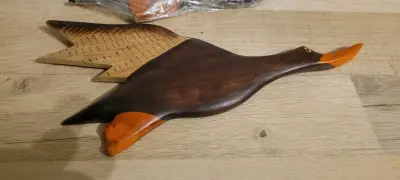 Figura Decorativa de Pato en Madera tres unidades - miniatura 1
