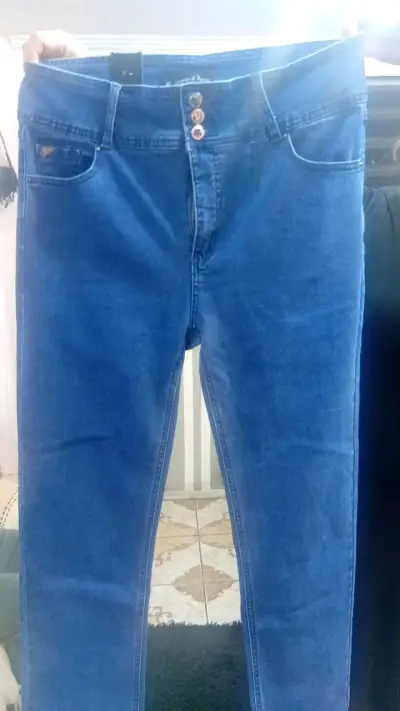 Jeans rectos azul para mujer talla 44 - miniatura 1
