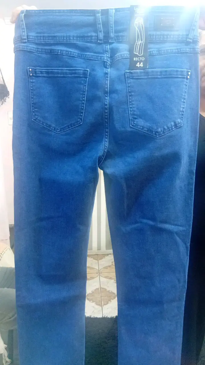 Jeans rectos azul para mujer talla 44 - 2