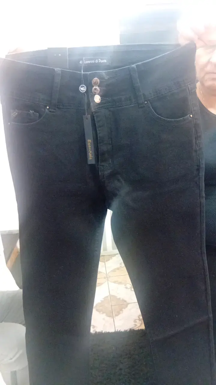 Jeans rectos negros talla 40 para mujer - 2