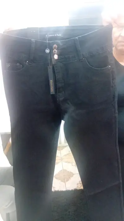 Jeans rectos negros talla 40 para mujer - miniatura 2