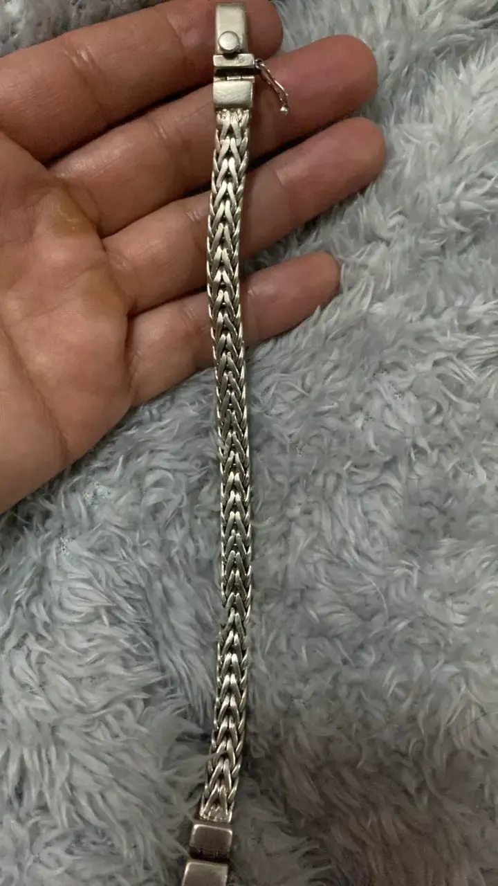 Pulsera de plata trenzada elegante - 3