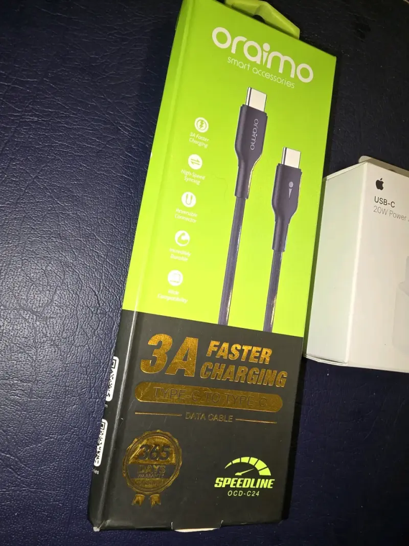 Kit Cable Faster USB-C y Cargador Blanco 20W - 3