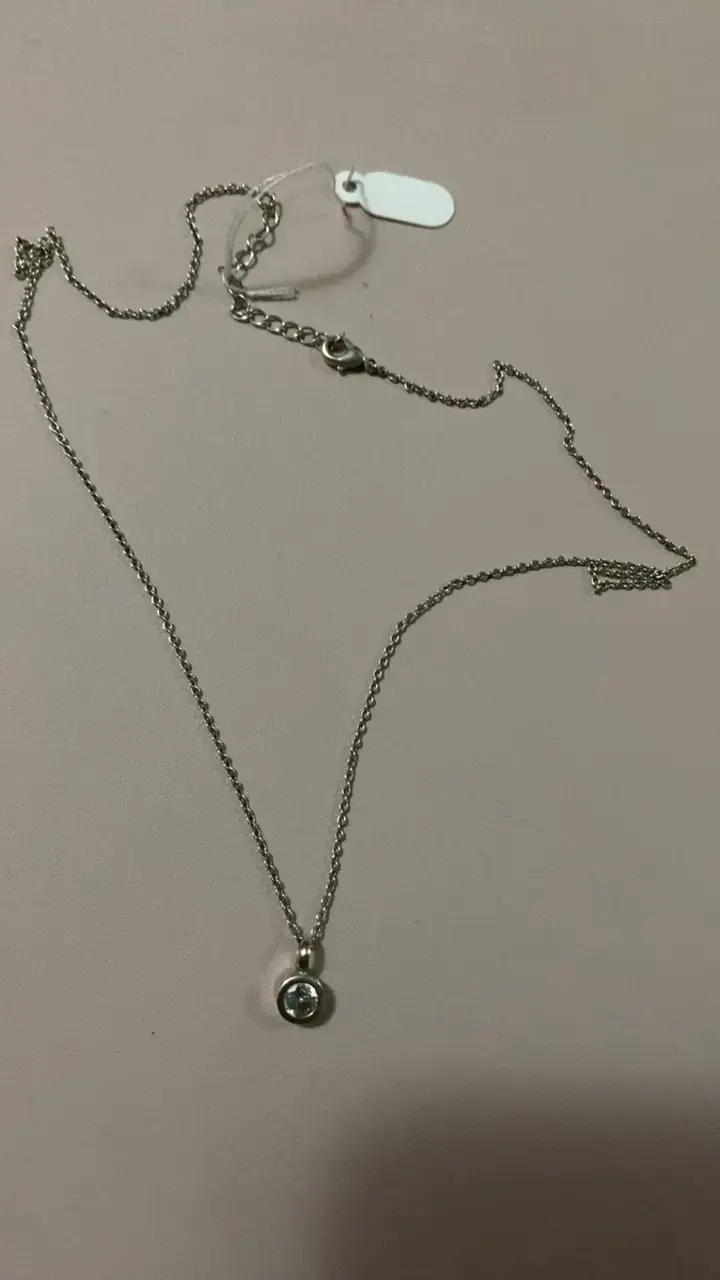 Collar de plata con dije de cristal - 1