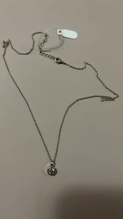 Collar de plata con dije de cristal - miniatura 1