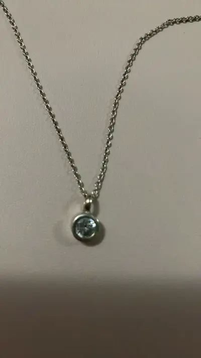 Collar de plata con dije de cristal - miniatura 2