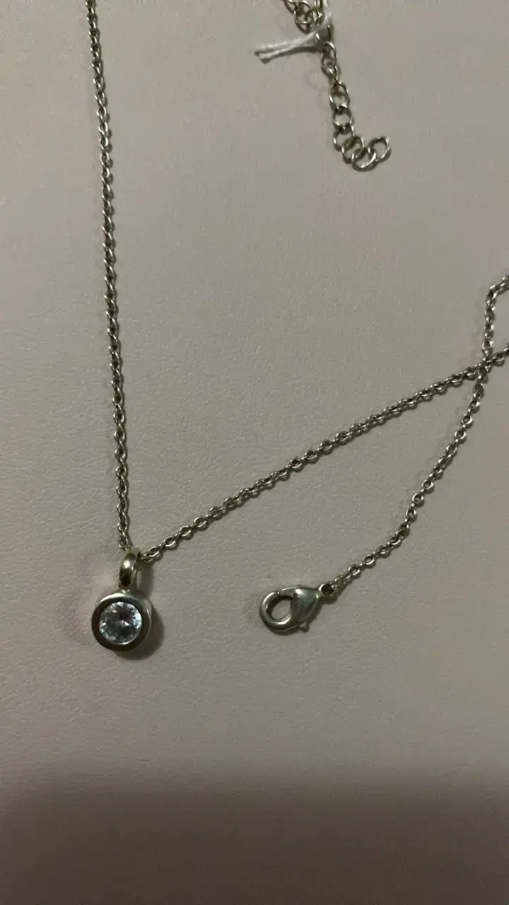 Collar de plata con dije de cristal - 3
