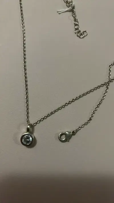 Collar de plata con dije de cristal - miniatura 3