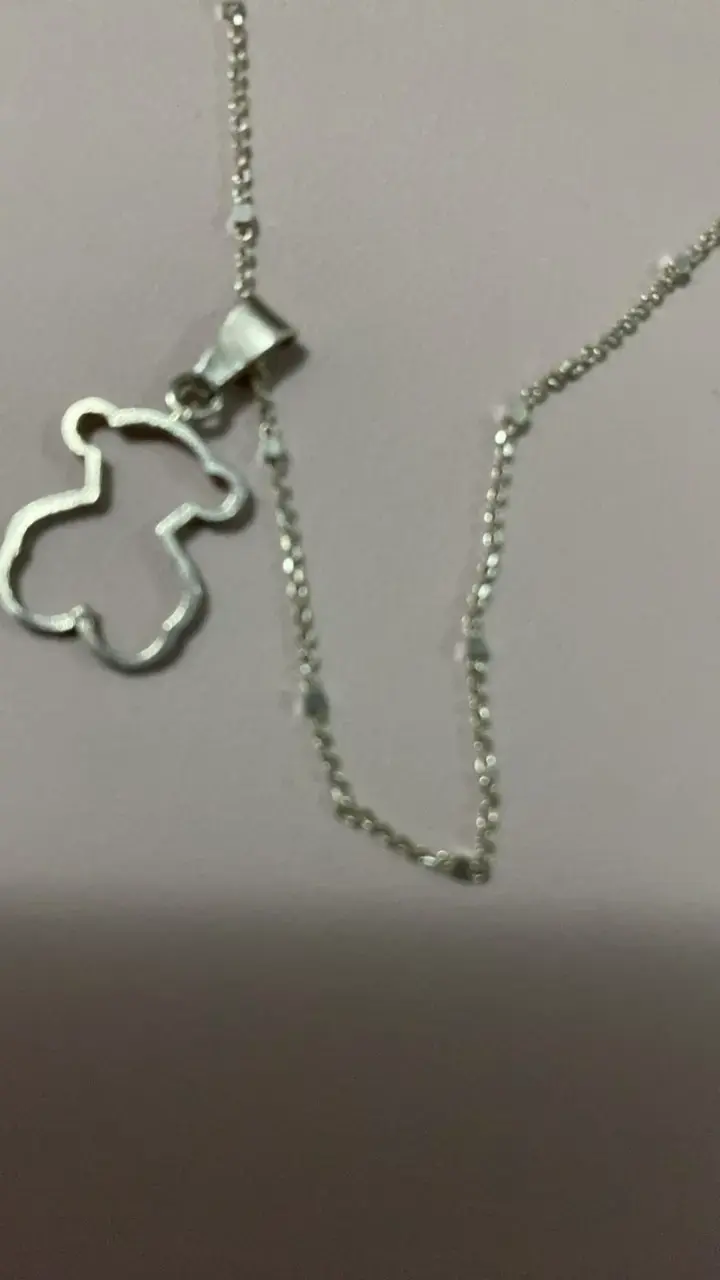 Collar de plata con dije de oso - 2
