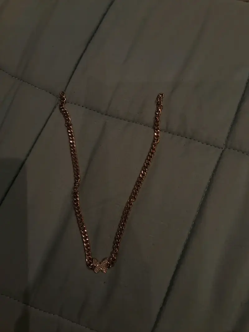 Collar de cadena con dije de mariposa