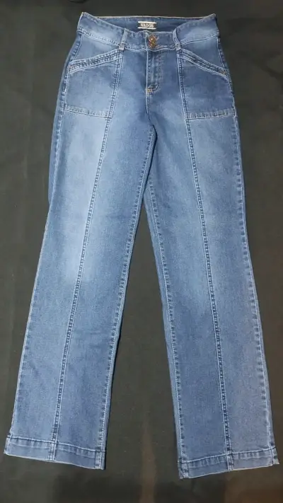 Jeans rectos de mezclilla azul Wados - miniatura 1