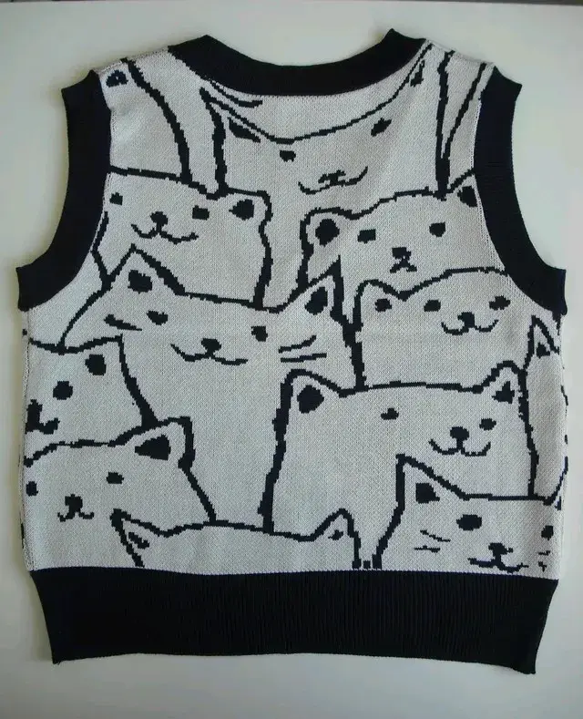 Chaleco sin mangas con diseño de gatos - 4