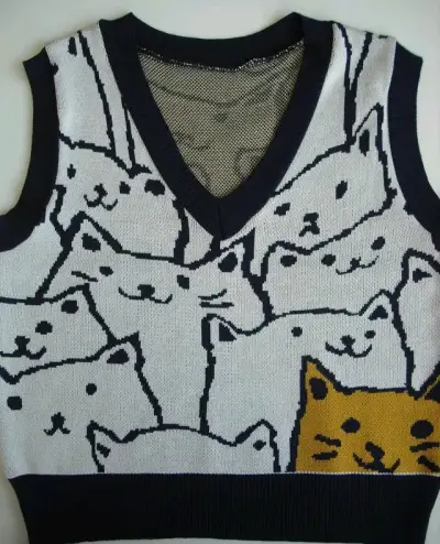 Chaleco sin mangas con diseño de gatos - miniatura 5