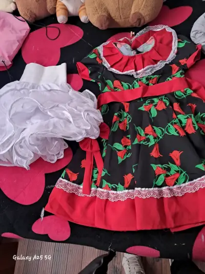 Vestido de huasa chilena para niña con enagua - miniatura 1