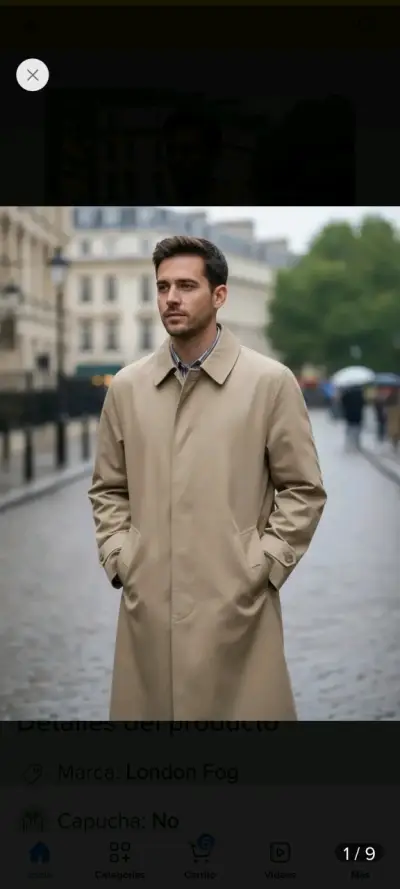 Abrigo beige London Fog para hombre - miniatura 3