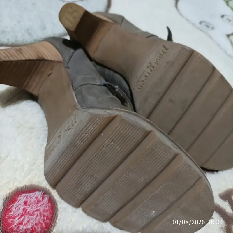 Zapatos de tacón marrón con correa - 4