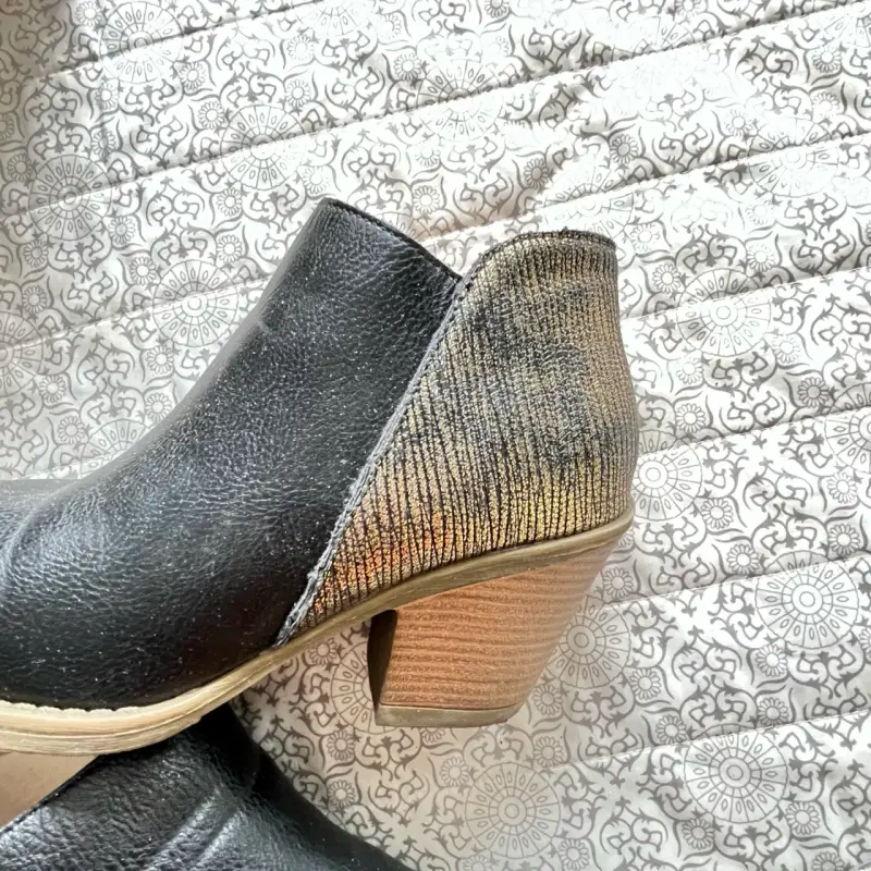 Botines negro con tacón medio - 5