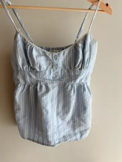Blusa de tirantes Glassons a rayas celestes - miniatura 1