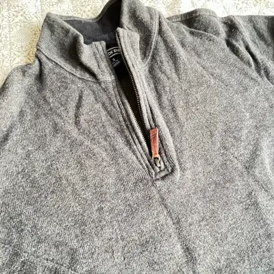 Suéter gris con cierre Land's End para hombre - miniatura 6