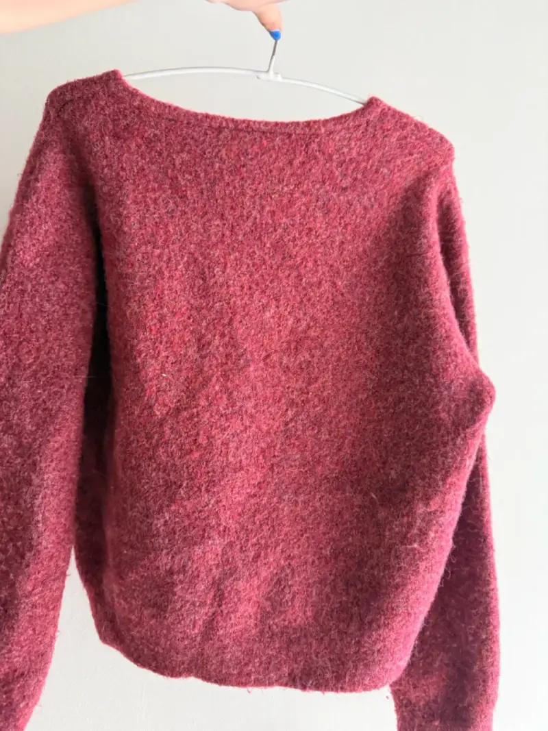 Cardigan de lana rojo Americano talla M - 2