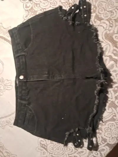 Shorts de mezclilla negros - miniatura 1
