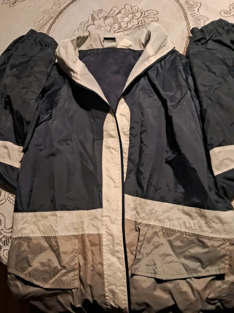 Chaqueta impermeable bicolor para hombre - 1